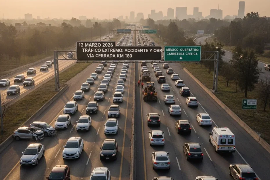 ncidentes y tráfico en la autopista México-Querétaro